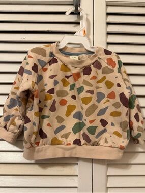 ALANA Neutral Terracotta Stone-Print Kids Sweatshirt with Multicolor Accents